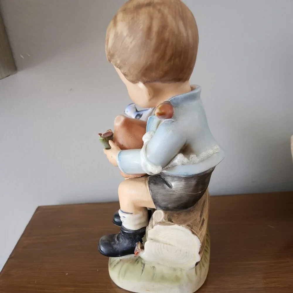 Eric Stauffer Dutch Boy with Hat and Bird Vintage